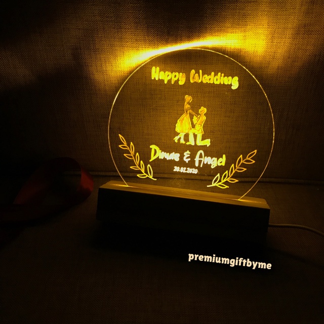 [CUSTOM] LETTERING ACRYLIC BULAT - Akrilik LED Kado Ultah Hadiah Pernikahan Gift Paket Wisuda Ulang Tahun Tunangan Kelahiran Hampers Premium Murah Unik Estetik Aesthetic Sahabat Pacar Istri Bayi Anak Box Lampu