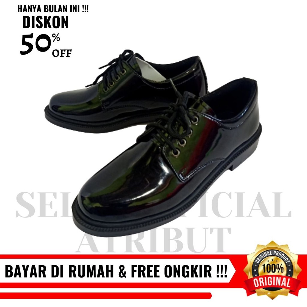 [free kaos kaki] Sepatu PDH Pendek TNI Satpam Security / Sepatu Dinas Kerja Satpam Polri TNI AD AL AU Guru Perkantoran PNS Pria - DT01