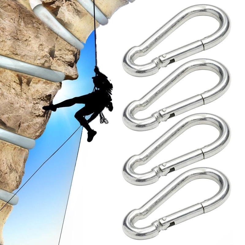 5 / 10pcs Klip Carabiner Mini Bentuk Labu Bahan Alloy Warna Silver Untuk Outdoor / Camping