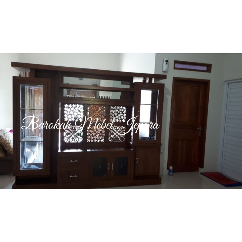 Bufet Tv Partisi Jati penyekat ruangan uk 2.5meter