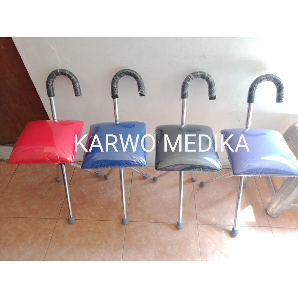 tongkat kursi tongkat busa sholat untuk lansia teken kaki 3 + duduk tongkat duduk mancing