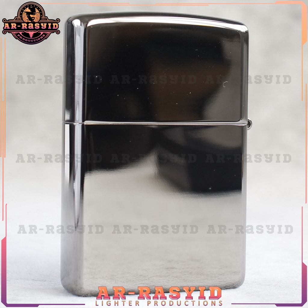 Korek Api Minyak Zippo Black Ice Hitam Light Logo 20969