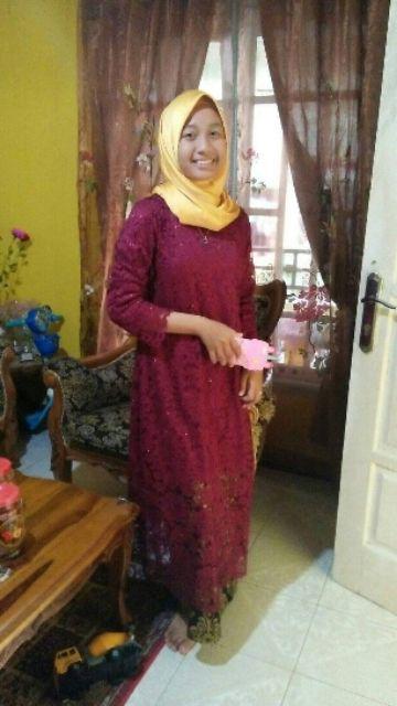 Couple Batik Sogan / Sarimbit Gamis Sogan Lengan Panjang