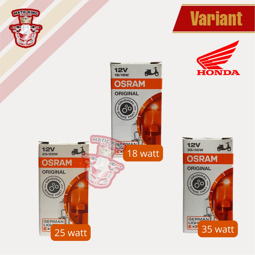 OSRAM Bohlam Lampu Halogen Motor 25w 35w 18w  BeatFi VarioFi Mio Scoopy