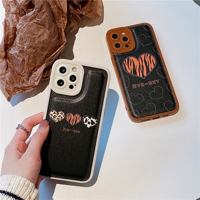 Case Motif Leopard Bahan Kulit Imitasi Tahan Banting Untuk Iphone 13 12 11 Pro Max 7 8 Plus X Xs Xr Xsmax