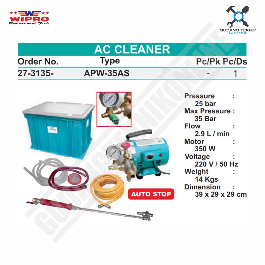 Mesin Jet cleaner WIPRO APW-35AS / Steam Stim Cuci AC / Alat Cuci WIPRO APW35AS - WIPRO APW 35 AS