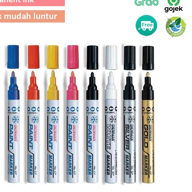 

*Ready Stock* Spidol Snowman Paint Marker Permanent Ink / Spidol Permanen Warna Warni Snowman 110 Terbaik