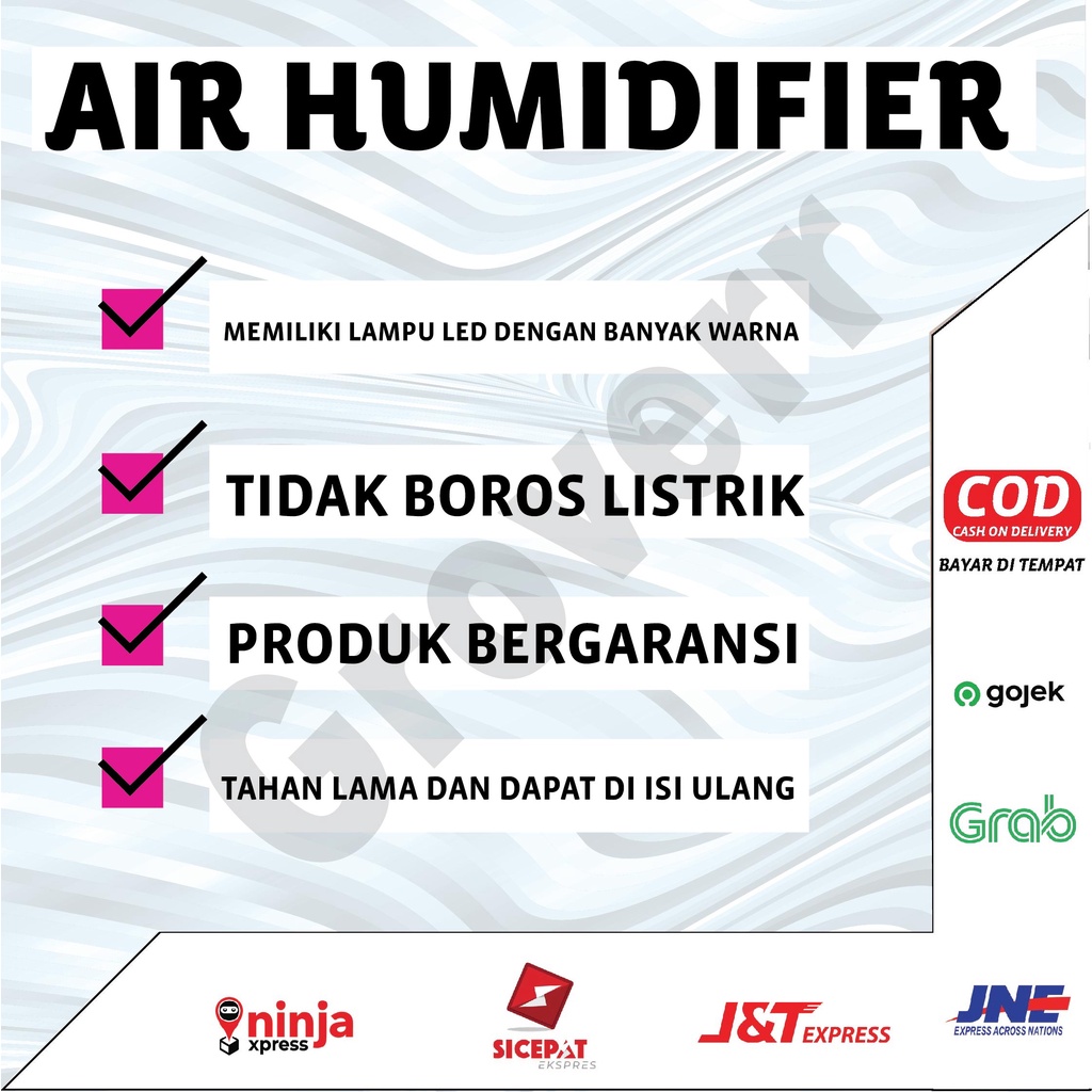 Alat Pengharum Ruangan Pembersih Udara Taffware Humidifier Elektrik Ultrasonic Diffuser Aromaterapi Air Purifier Led