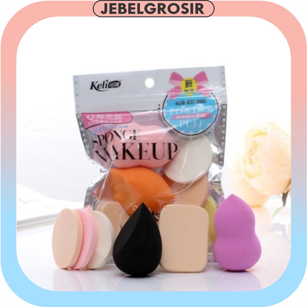 Jebelgrosir 133 Sponge Spons Make up 1 Set Isi 6 Pcs / Spons Foundation Pembersih / Make Up