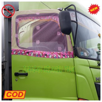 KELAMBU JENDELA MOBIL TRUK HINO MODEL KARAKTER DAN TIRAI KACA DEPAN DALAM SATU PAKET ANTI NYAMUK