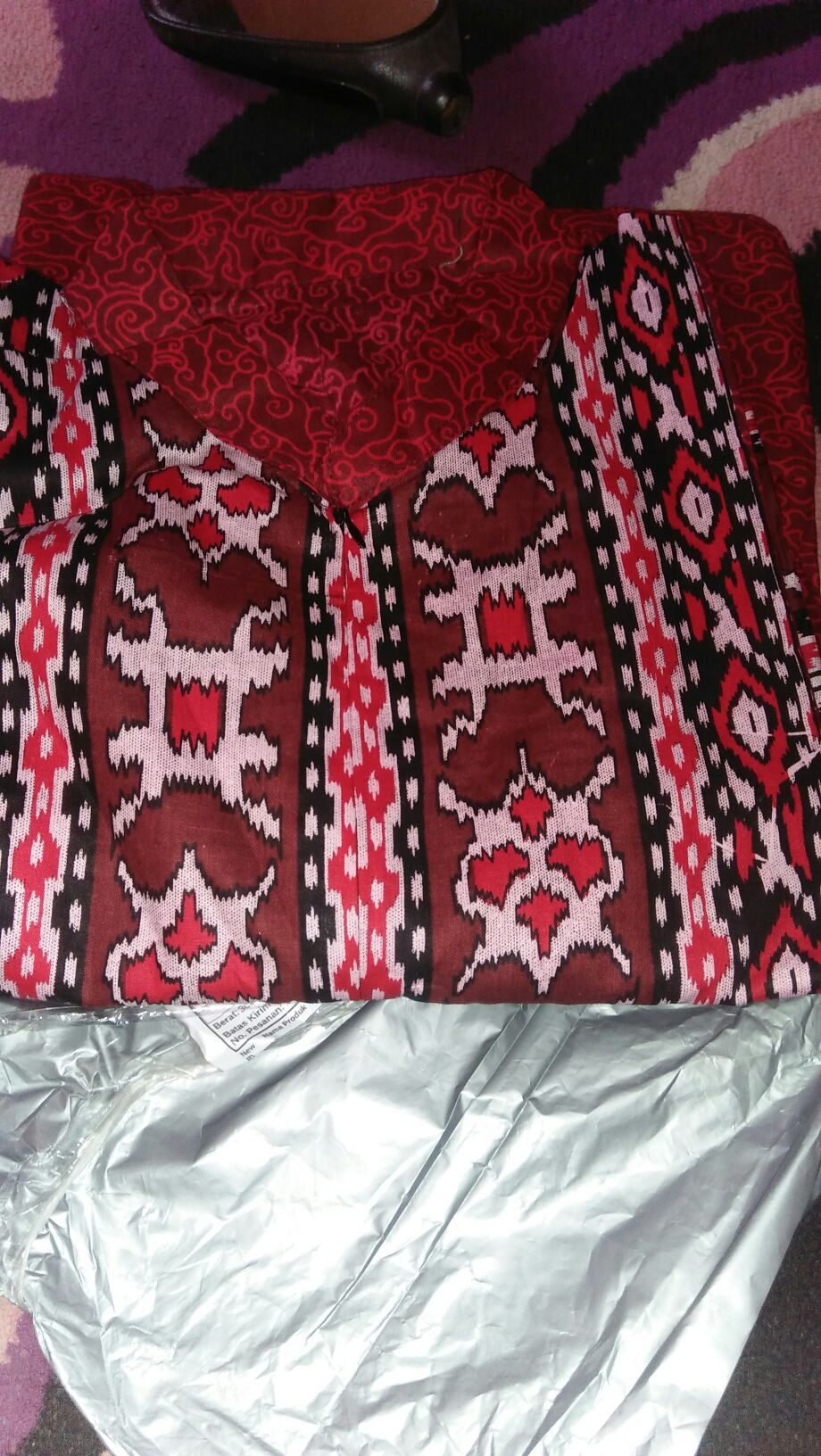 Batik Couple Keluarga Original Uzla Collection Motif Megamendung Merah