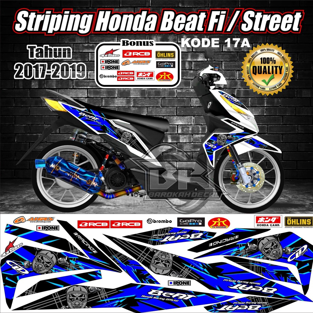 Striping Beat 2017-2019 Stiker Lis Motor Beat kode 17