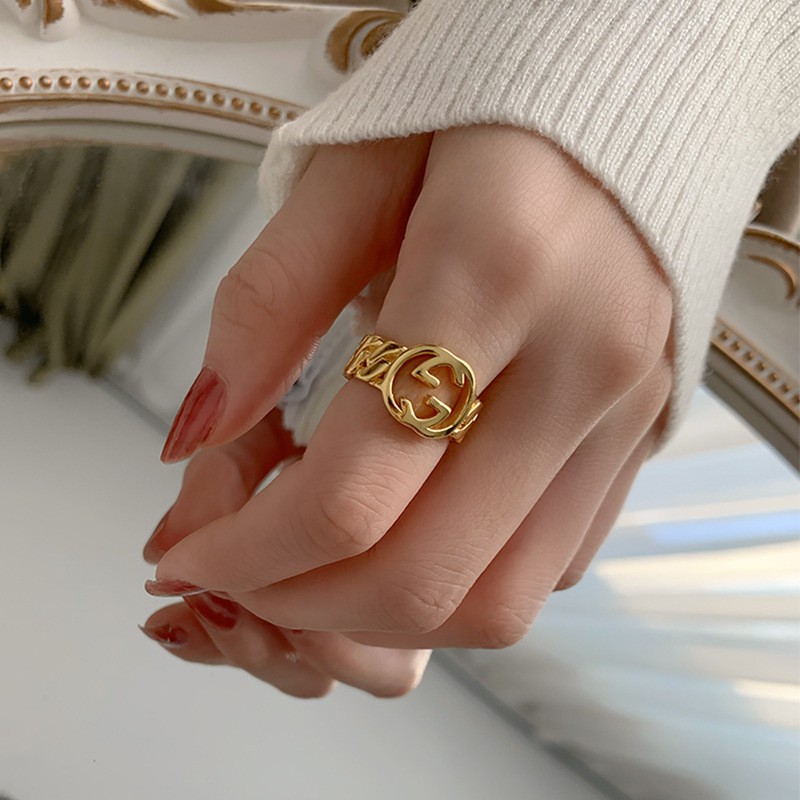 Letter Open Ring Accessories Retro Fashion All-match Korean