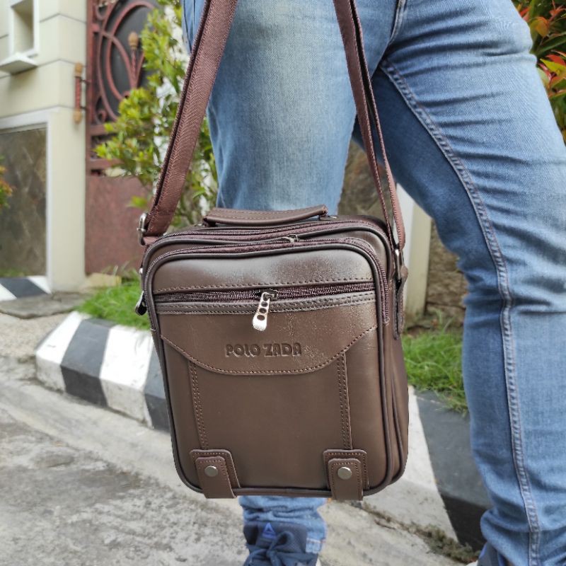 Tas Kulit Pu Premium Original Polozada - Tas Bahu pria - Tas Kantor PZ901