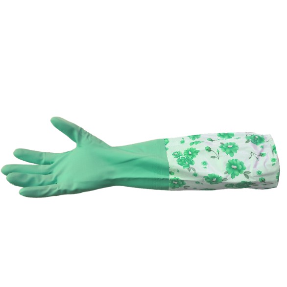 SARUNG TANGAN KARET LATEX CUCI PIRING BUNGA ANTI SELIP/SARUNG TANGAN PANJANG SIKU KARET TEBAL/SARUNG TANGAN PROYEK KERJA KEBERSIHAN/SARUNG TANGAN CUCI PIRING DRAMA KOREA/HAND LATEX GLOVES