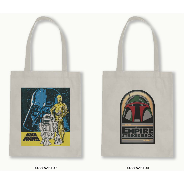 Tas Tote Bag Resleting Kanvas/Blacu  - Star Wars Series.04