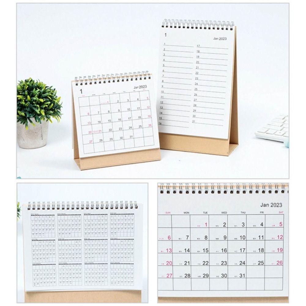 Preva 2023desk Paper Calendar Kantor Gambar Tangan Planner Tahunan Agenda Organizer