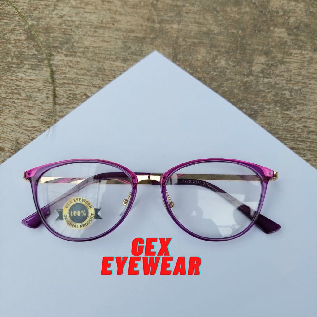 KACAMATA ANTIRADIASI WANITA CAT EYE 1770 CATEYE PAKET LENSA PHOTOCROMIC | MINUS | SILINDER | PROGRESIF | BLUECROMIC | BLUERAY