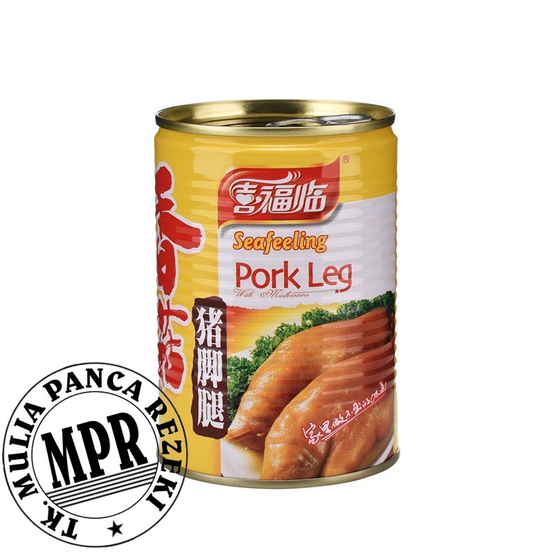 

Q5 Seafeeling Canned Pork Leg with Mushrooms Makanan Kaleng Daging kaki babi 397gr