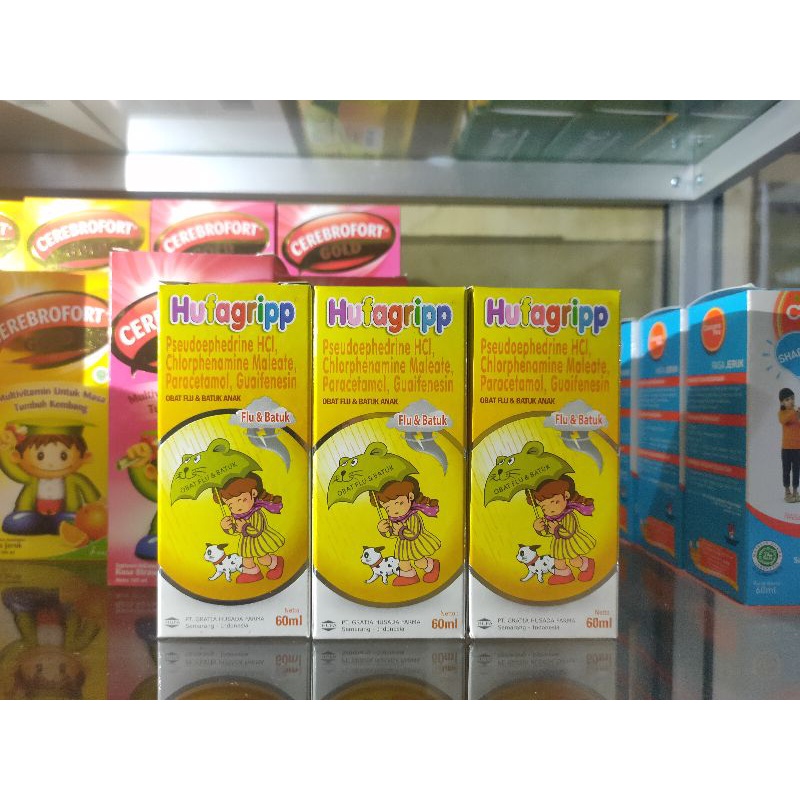 HUFAGRIP FLU BATUK PANAS HUGAGRIPP 60 ML KUNING