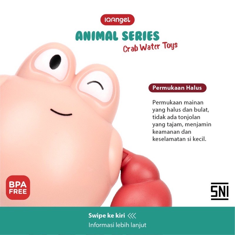 IQ Angel Crab Water Toys - Mainan Air Kepiting Berenang Bergerak - Mainan Mandi Anak Bayi Aman