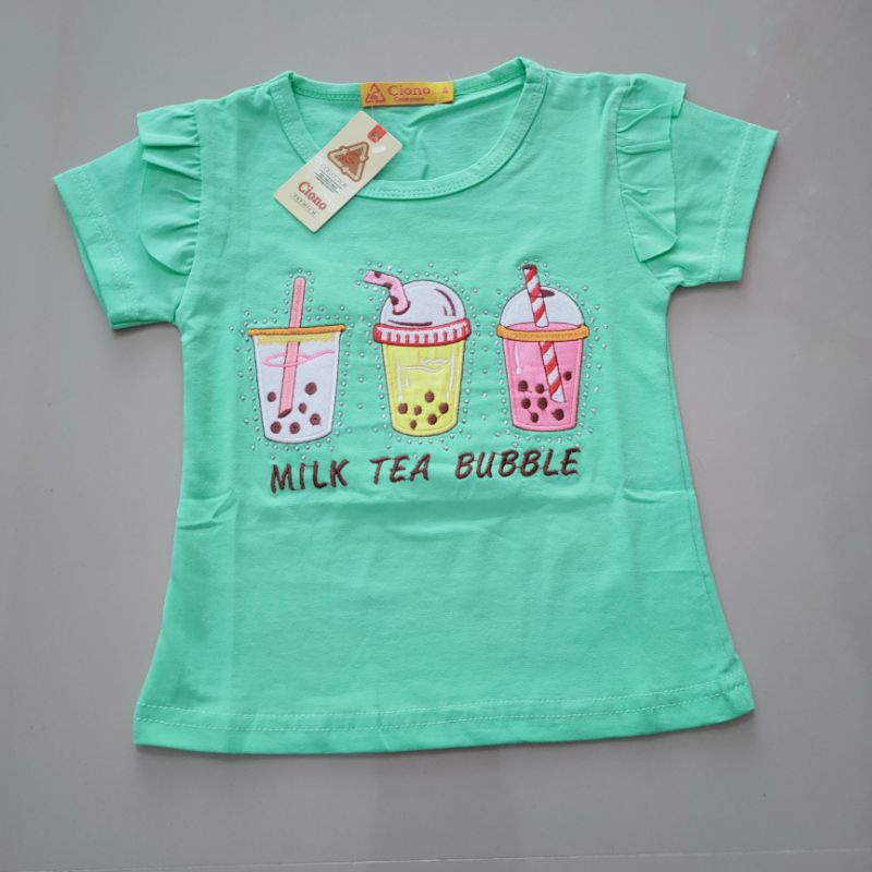 Kaos anak cewek premium 1 2 3 4 5 6 Tahun harian atasan perempuan Boba Ciono