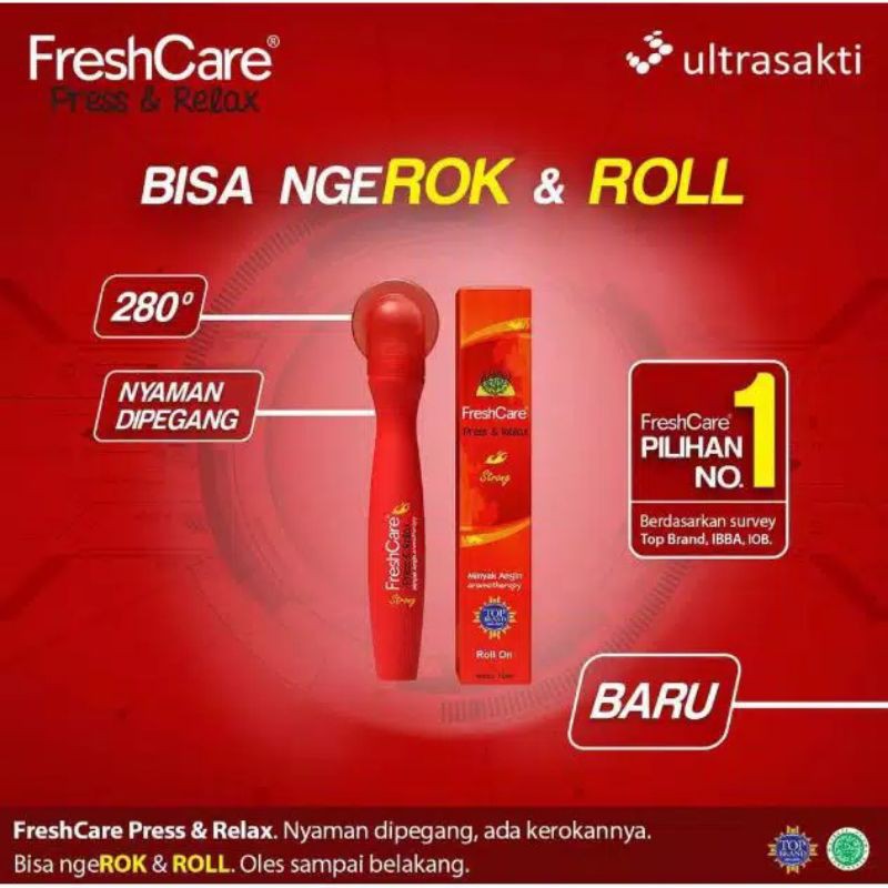 Fresh Care Freshcare Roll On Rock and Roll Press and Relax Minyak Angin Aromatherapy Strong 10ml