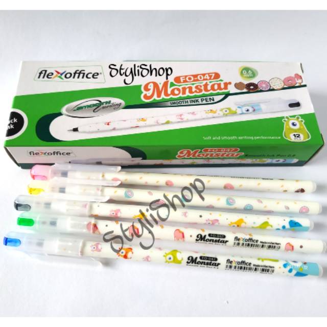 

(3pcs) Bulpen Trendee FO-047 Monstar, Flexoffice Pen, Pulpen
