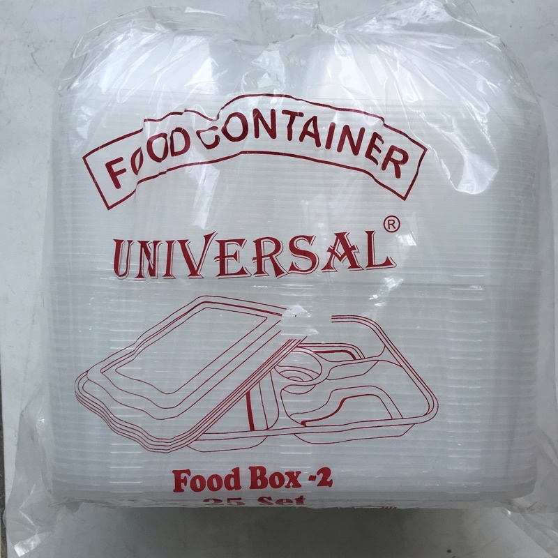 25 Pcs Kotak Nasi Plastik Sekat Bento Universal
