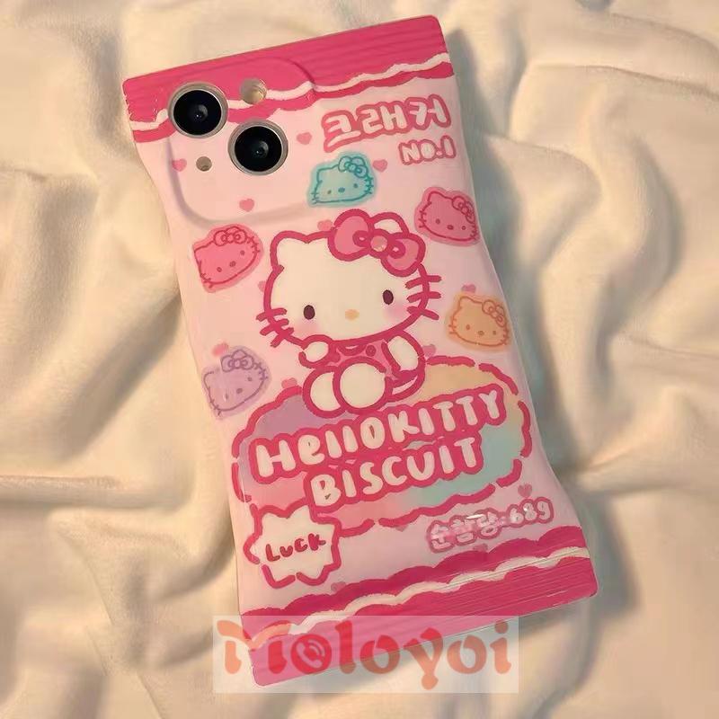 Soft Case Pelindung Kamera Motif Kartun Hello Kitty Biskuit Untuk iPhone 11 12 14 13 Pro Max XR 8 7 6 6s 14 Plus 11Pro Max X XS Max SE 2020