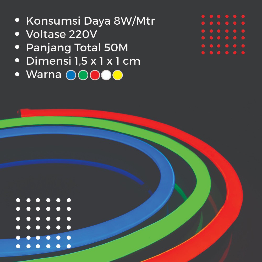 PAKET Lampu Neon Flex LED 1 Meter