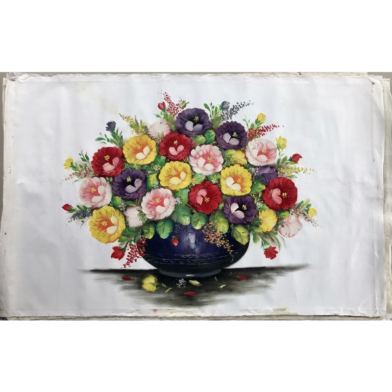 Lukisan Bunga Mawar, (Palet/Cat Timbul) Ukuran 135x85 cm, Asli Buatan Tangan