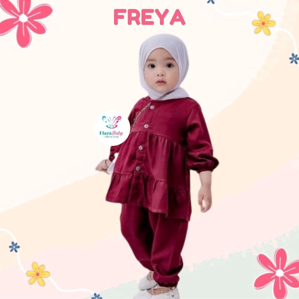 Plazababyku RZ FREYA POLOS setelan bayi polos yang lucu baju anak perempuan 2-6 tahun