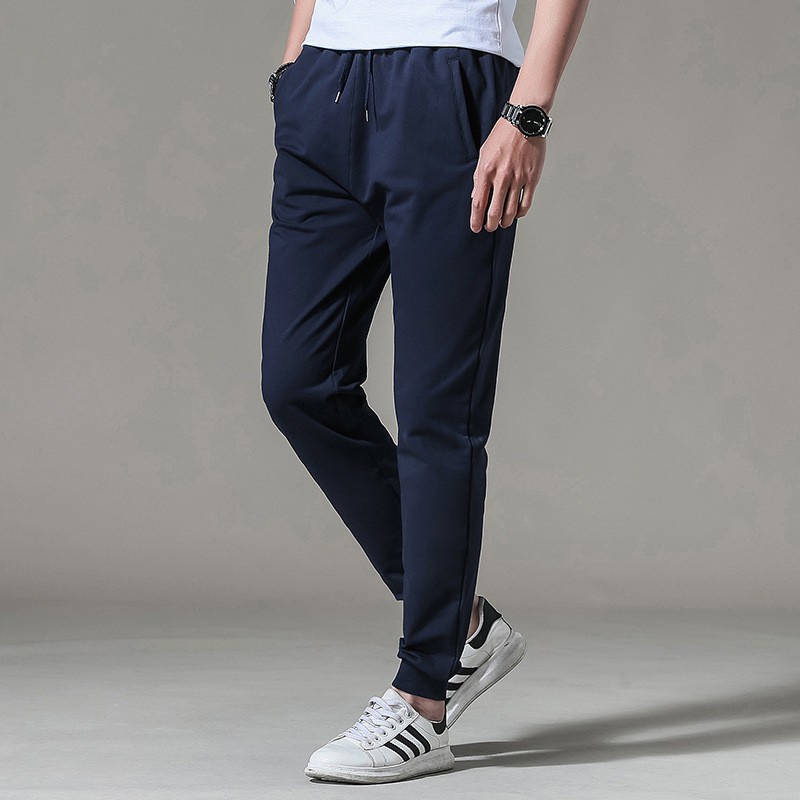 clanaTrening terening trining Joger Polos Panjang Sweatpants Lutut Lentur Abu tua