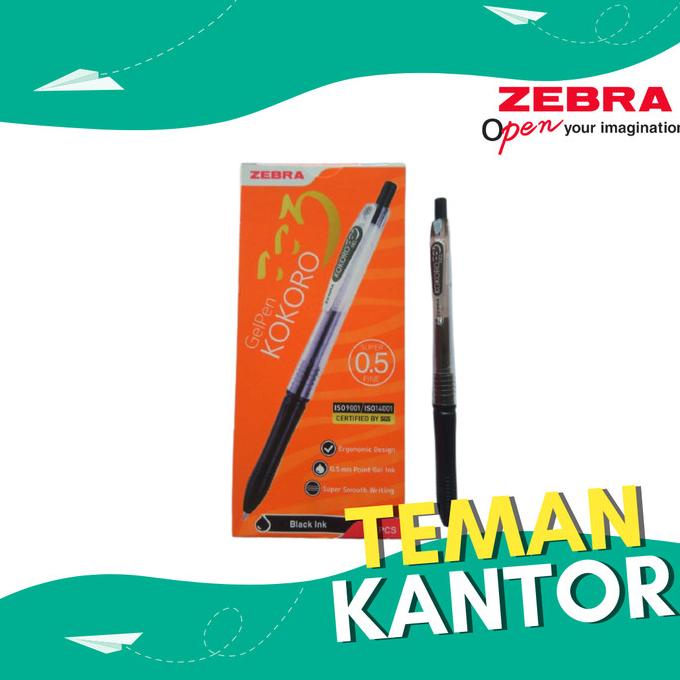 

Ready oke] Zebra Pen Gel KOKORO 0.5mm warna BLACK INK