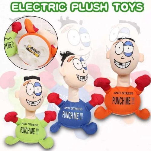 Mainan boneka punch me anti stress pakai baterai