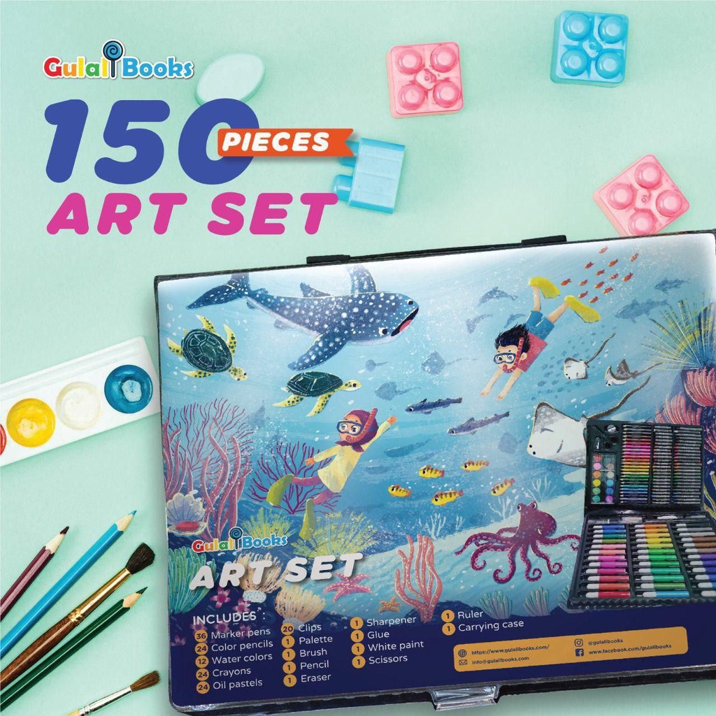 

LENGKAP Alat Melukis 150 pcs art set seri laut