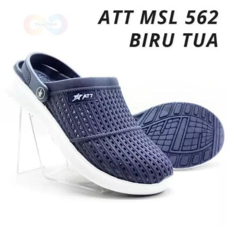 Sepatu Karet Pria ATT MSL 562 Anti Air- Sandal Slop Kokop Baim Pria Ukuran 39-43-Biru tua
