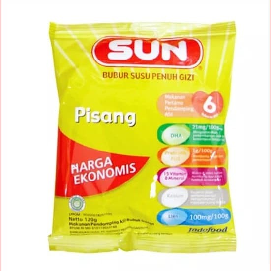 BAYI-BUBUR-SEREAL- SUN BUBUR BAYI RASA PISANG KEMASAN EKO 120 -SEREAL-BUBUR-BAYI.