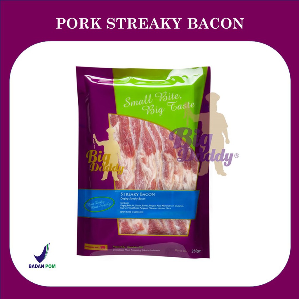 

BIGDADDY PORK STREAKY BACON PORK BACON DAGING BABI ASAP SLICED 250 GR