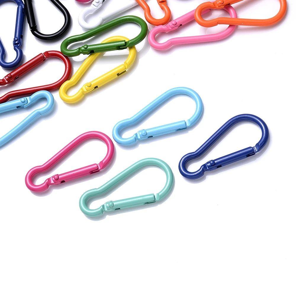 Lanfy Carabiner Hook Warna-Warni 5pcs/Lot Membuat Logam Perhiasan Camping 45x24mm Gantungan Kunci Klip