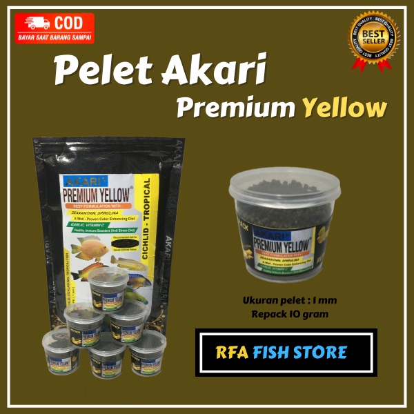 Akari Premium Blue Red Yellow Repack | Floating | chana 10 gram channa ikan predator akari asli original murah