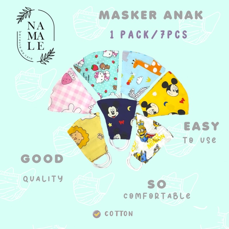 NAMALE Masker Anak (1 Pack Isi 7 Pcs)