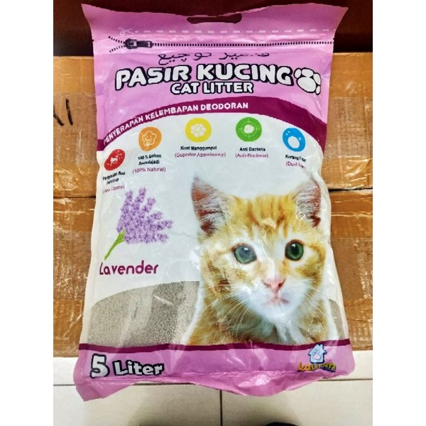 Cat Litter 5 Liter Pasir Kucing KAWAN LAVENDER&KOPI Gumpal Wangi
