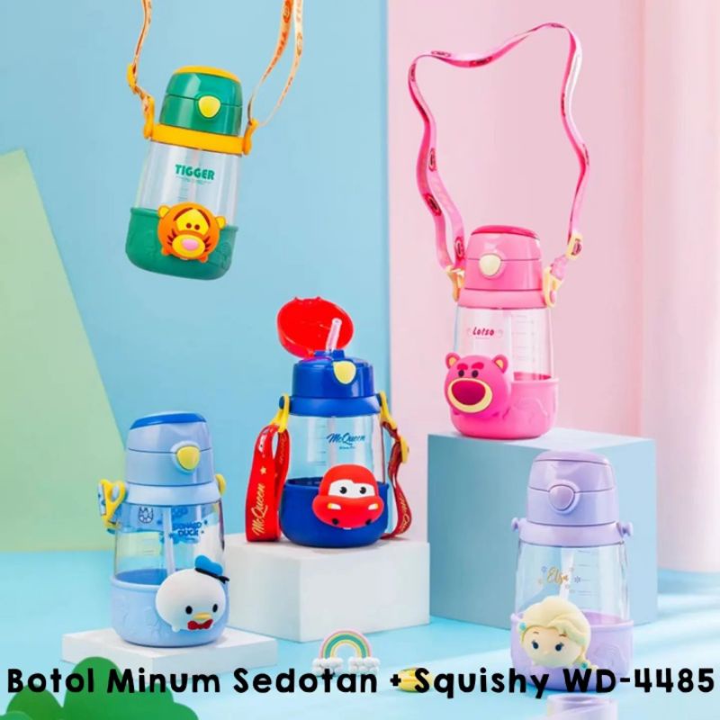 Botol Minum Sedotan dengan mainan Squishy 3D WD 4485