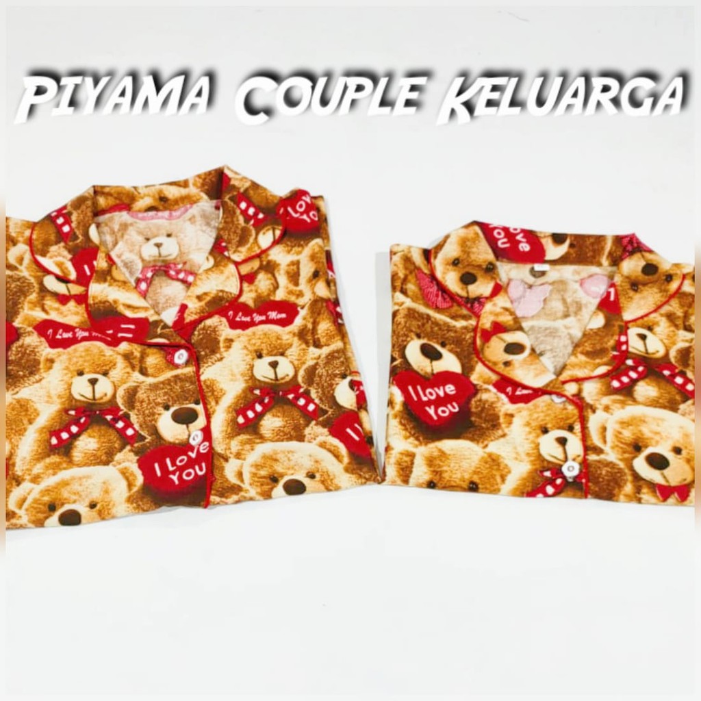 PIYAMA KATUN KARAKTER COUPLE IBU ANAK