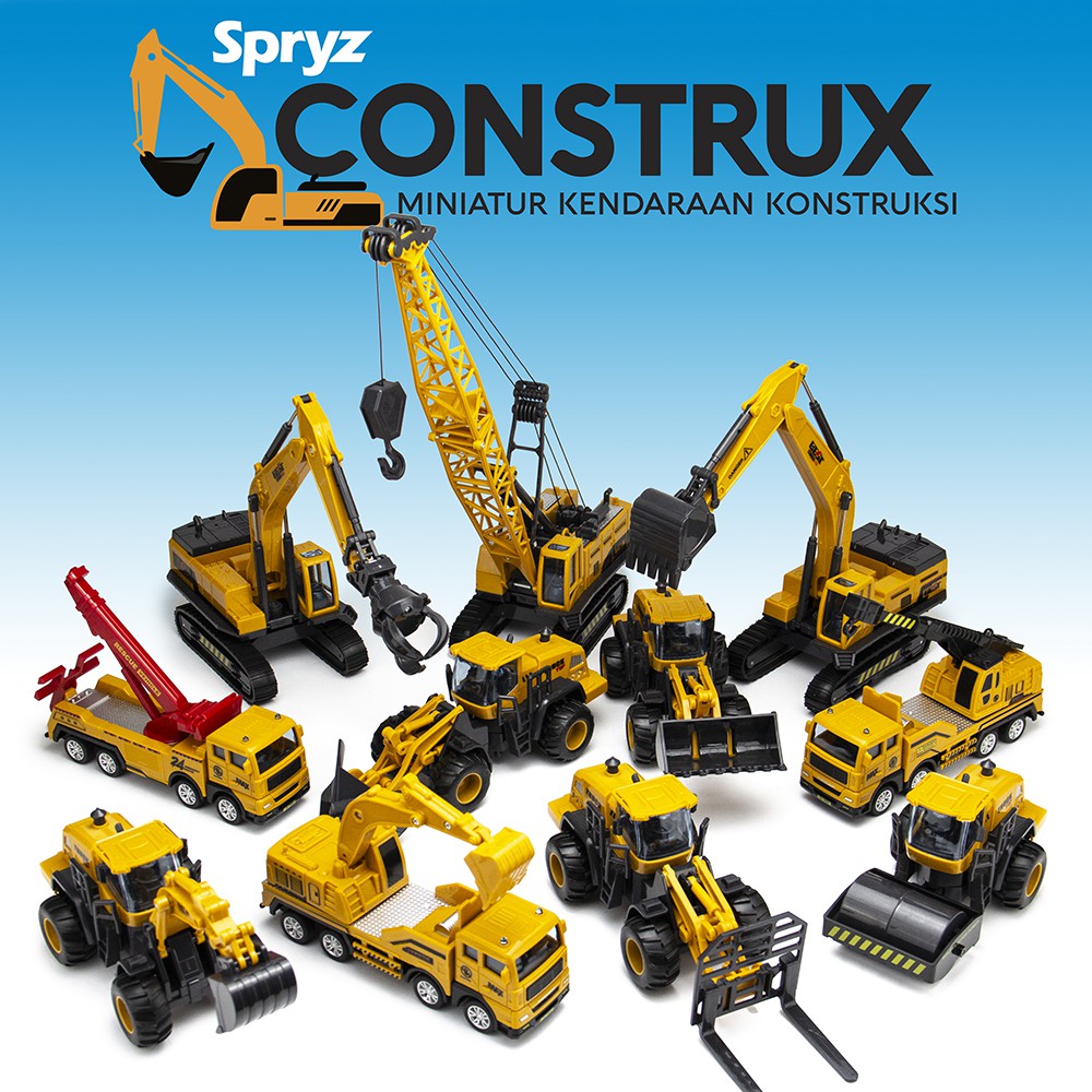 Spryz Construx 1:55 Crane Mainan Miniatur