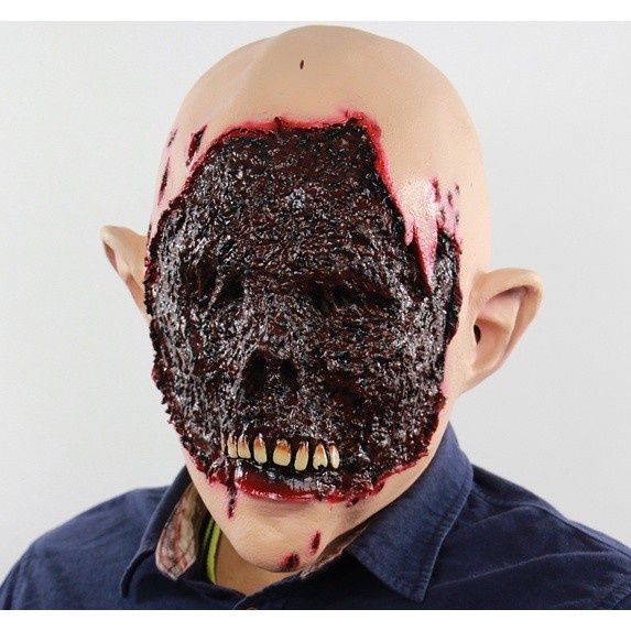 TOL-63 topeng latex wajah zombi kulit sobek halloween mask