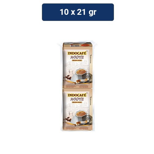 Indocafe White Brown Sugar Kopi 10 x 21 gr