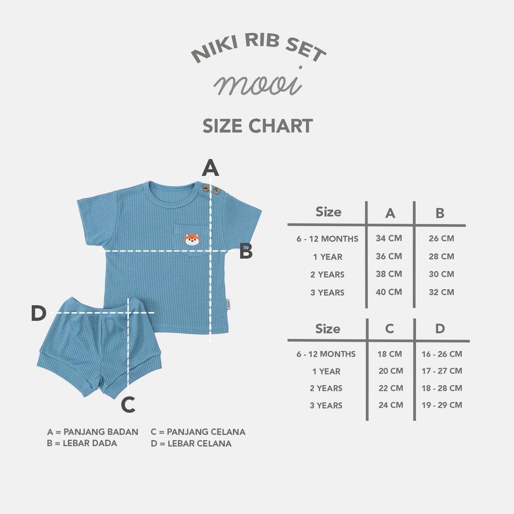 Mooi Niki Rib Set Setelan Anak Unisex - Mooi setelan anak